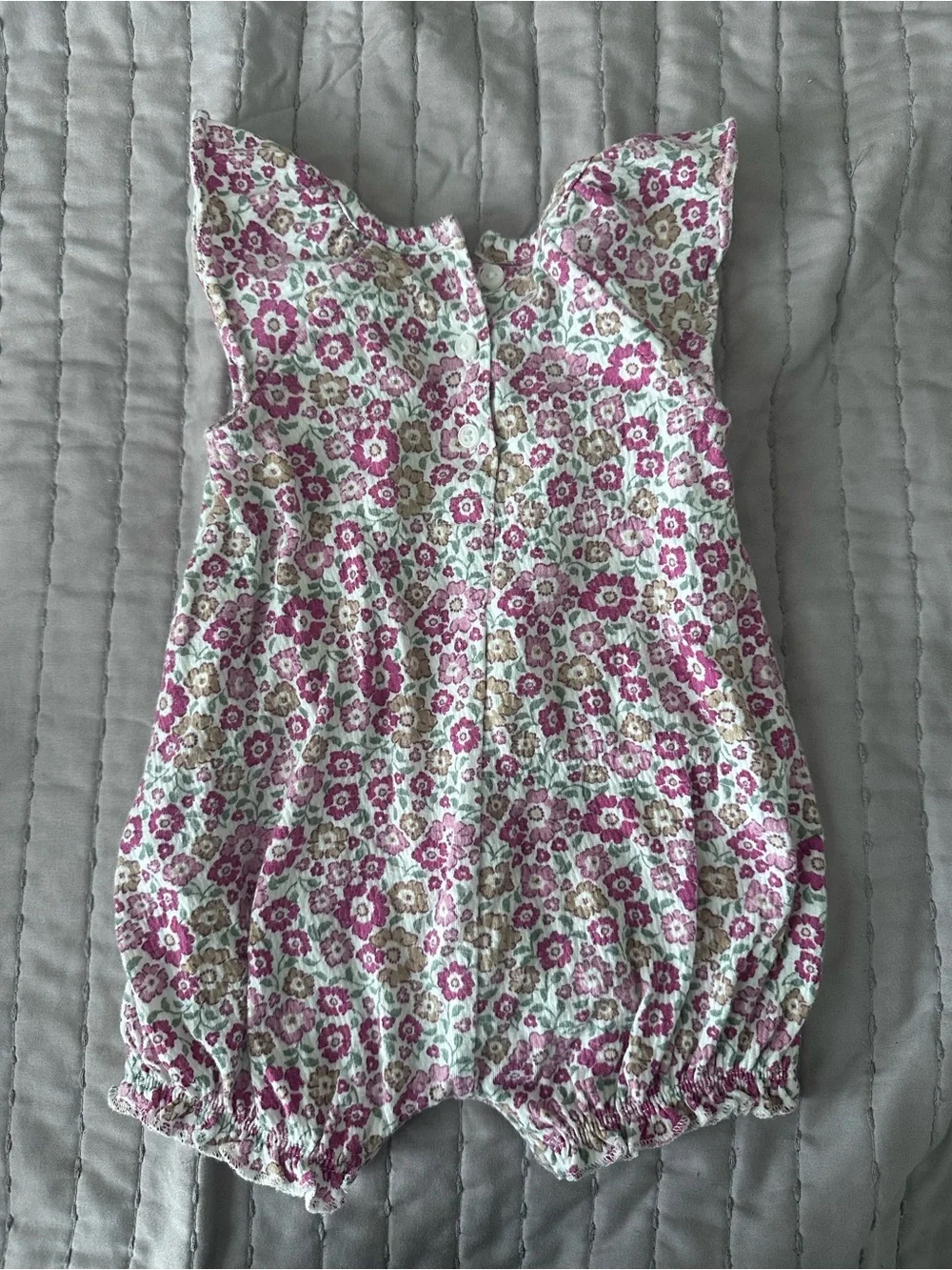 Carter's Pink Knit Romper & White Floral Romper Set